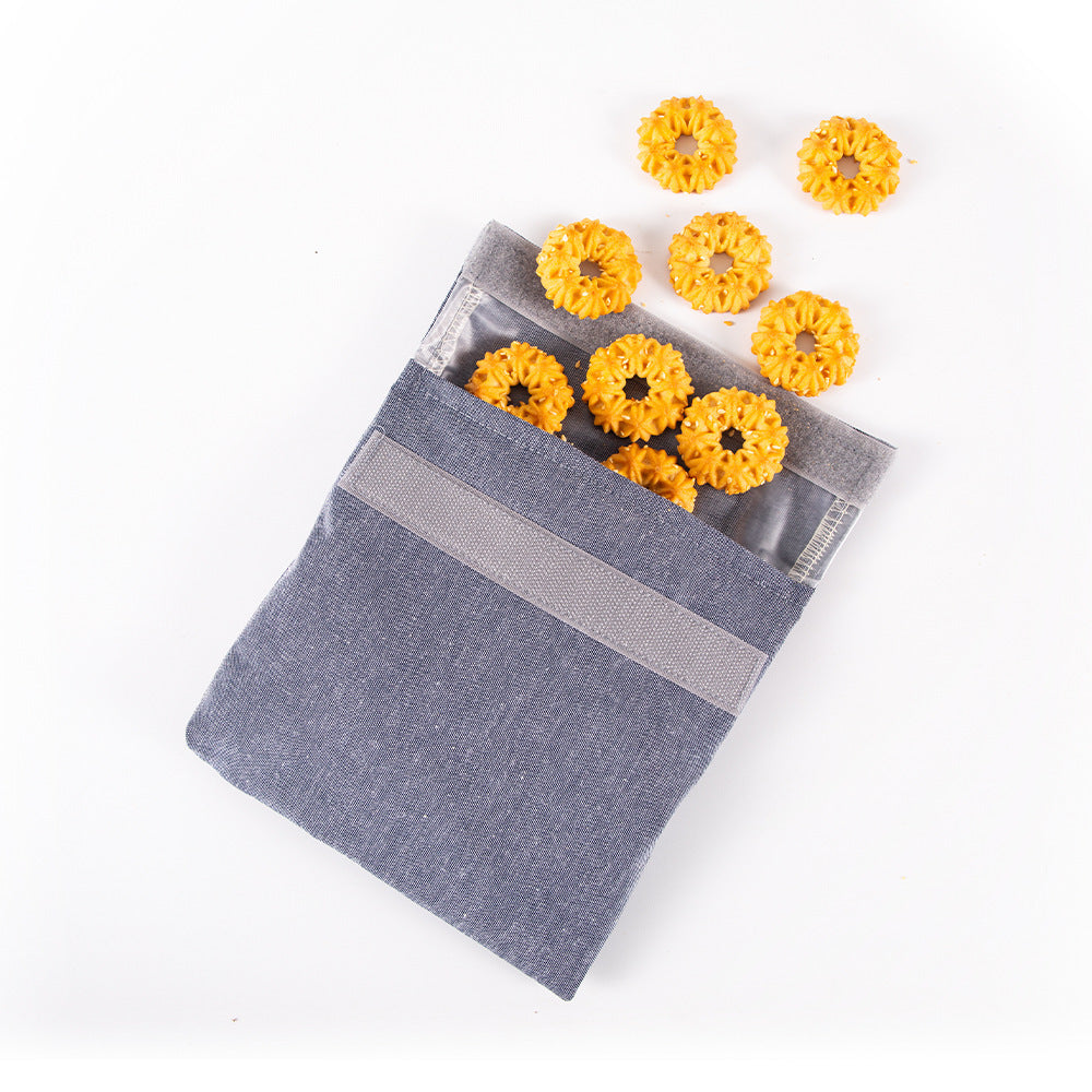 Eco-Friendly Reusable Food Storage Bag - Gray Rectangular Snack Bag