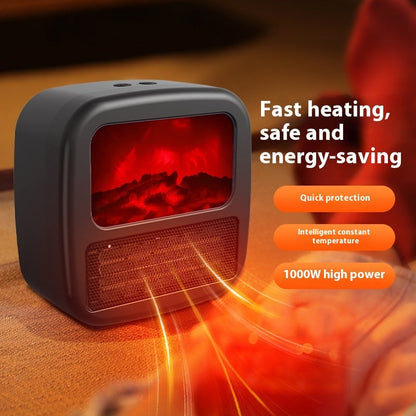 Energy-Efficient Desk Heating Fan with 3D Fire Effect