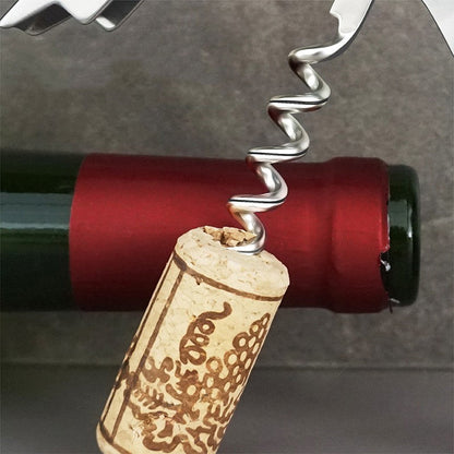 Eco-Friendly Fish-Shaped Corkscrew and Bottle Opener with Wooden Handle