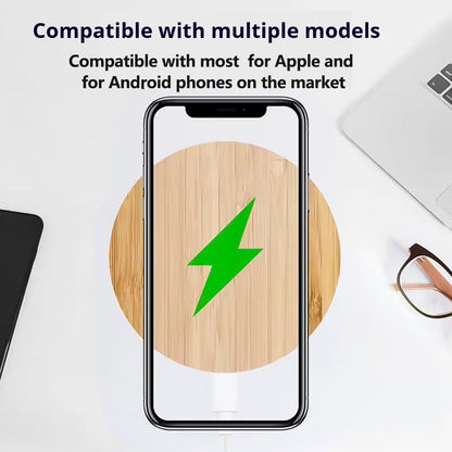 Eco-Friendly Bamboo Wireless Charger - Sustainable Inductive Charging Pad