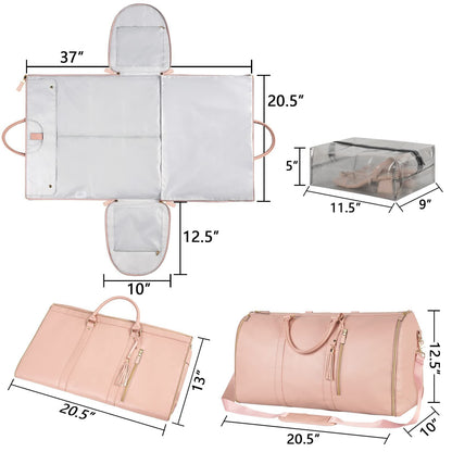 Versatile Light Pink Garment & Duffel Bag for Eco-Friendly Travel