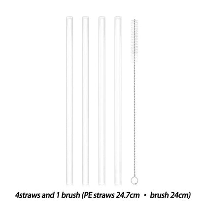 Eco-Friendly Reusable Glass Straws with Cleaning Brush - Sustainable Drinking Solution