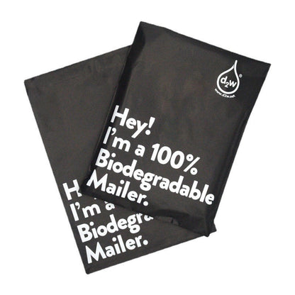 Eco-Friendly Biodegradable Mailer - Black Rectangular Envelope with Adhesive Strip
