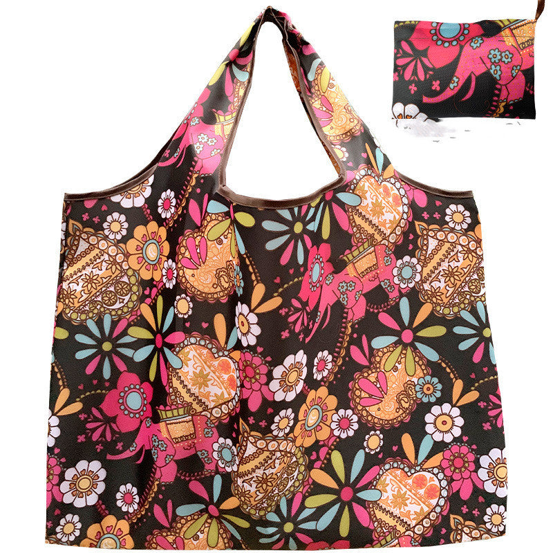 Eco-Friendly Reusable Shopping Bag - Durable Floral Tote for Groceries