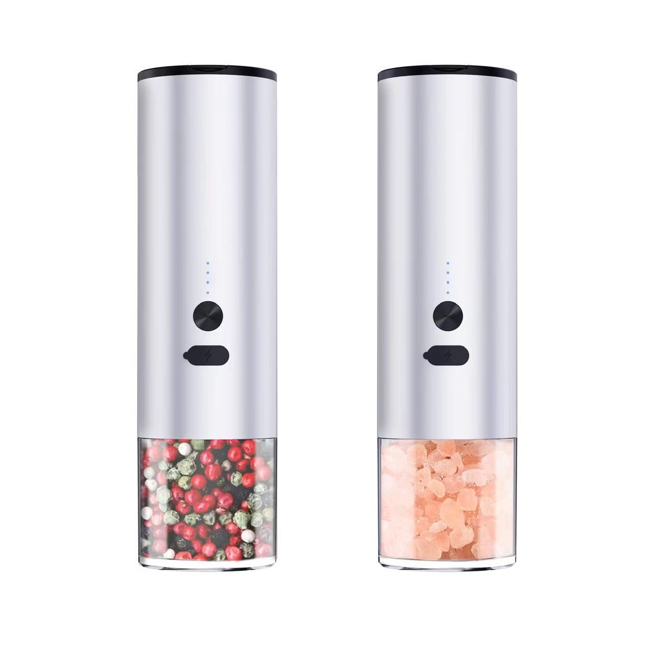 Electric Salt and Pepper Grinder - One-Handed Stainless Steel Kitchen Tool