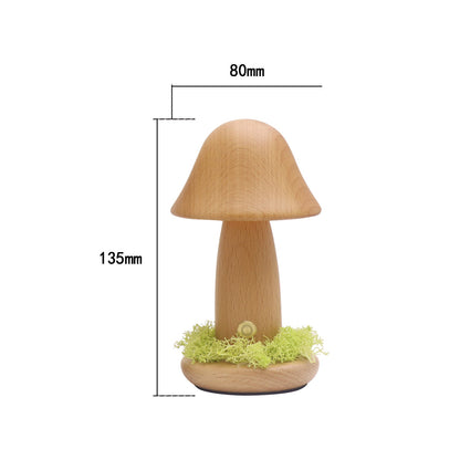 Eco-Friendly Mushroom-Shaped Wooden Lamp for Natural Lighting