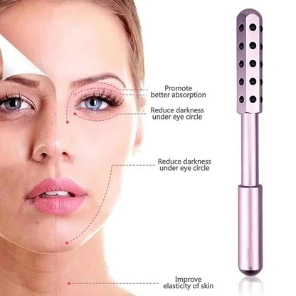 Germanium Beauty Stick Facial Massage Tool - Metallic Pink