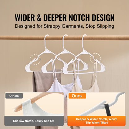 Anti-Slip Durable White Clothes Hangers