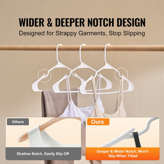 Anti-Slip Durable White Clothes Hangers