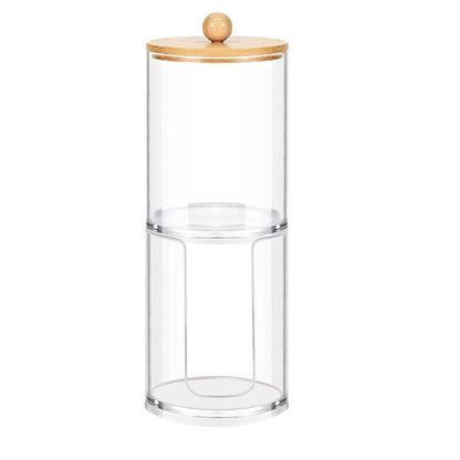Eco-Friendly Glass Storage Jars with Bamboo Lids for Bathroom Organization
