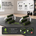 96 Pieces Push-Up Stand Pairs (Steel Frame Push Up Bars with Foam Grip – Non-Slip Base – Portable Home Gym Handles for Chest – Shoulder – Triceps – Back and Core Training)