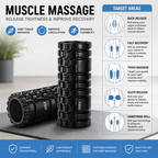 96 Pieces Muscle Massage Foam Rollers (Textured EVA Deep Tissue Roller for Back – Calves – Thighs – Glutes and Hamstring Recovery – Lightweight Exercise Roller)