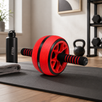 96 Pieces Ab Roller Wheels (Wide Anti-Slip Exercise Wheel with Foam Handles – Core and Ab Workout Equipment for Home Gym Strength Training – Red and Black)
