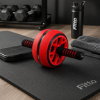 96 Pieces Ab Roller Wheels (Wide Anti-Slip Exercise Wheel with Foam Handles – Core and Ab Workout Equipment for Home Gym Strength Training – Red and Black)