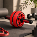96 Pieces Ab Roller Wheels (Wide Anti-Slip Exercise Wheel with Foam Handles – Core and Ab Workout Equipment for Home Gym Strength Training – Red and Black)