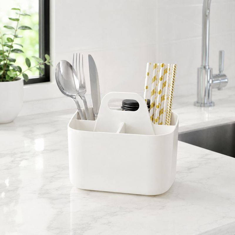96 Pieces Cutlery Organizers (Portable Multi-Compartment Utensil Caddy with Handle for Kitchen Countertop)