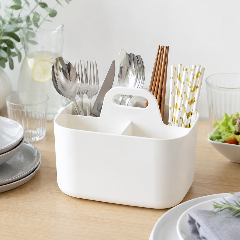 96 Pieces Cutlery Organizers (Portable Multi-Compartment Utensil Caddy with Handle for Kitchen Countertop)