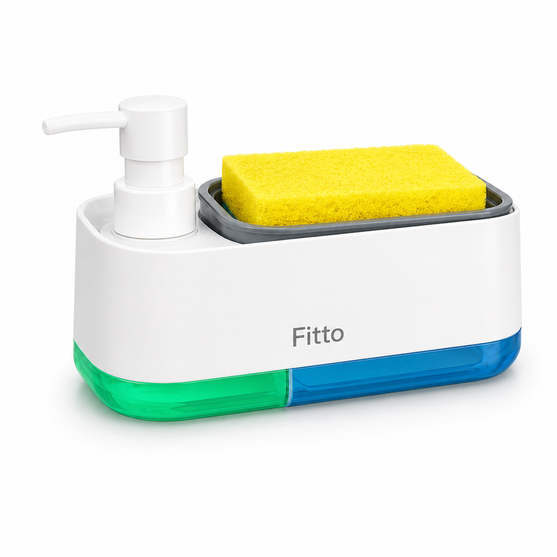 96 Pieces 2-in-1 Soap Dispensers (Sink Caddy with Sponge Holder and One-Press Pump for Kitchen)