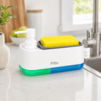 96 Pieces 2-in-1 Soap Dispensers (Sink Caddy with Sponge Holder and One-Press Pump for Kitchen)