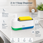96 Pieces 2-in-1 Soap Dispensers (Sink Caddy with Sponge Holder and One-Press Pump for Kitchen)