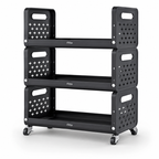 48 Pieces 3-Tier Storage Racks (Rolling Kitchen Organizer with Wheels and Side Baskets – 50 x 28.5 x 75 cm)