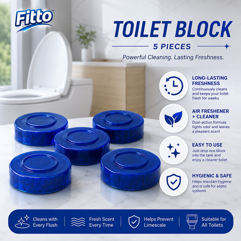 240 Pieces Toilet Block Tablet Packs (5 Pieces per Pack – Blue In-Tank Toilet Cleaner Blocks for Freshness and Limescale Care)