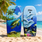 72 Pieces Surfing Boards (100 x 46 x 5 cm – Lightweight Foam Bodyboard with Double-Sided Ocean Print – Rounded Edges – Buoyant Beach Board – Mix Design)