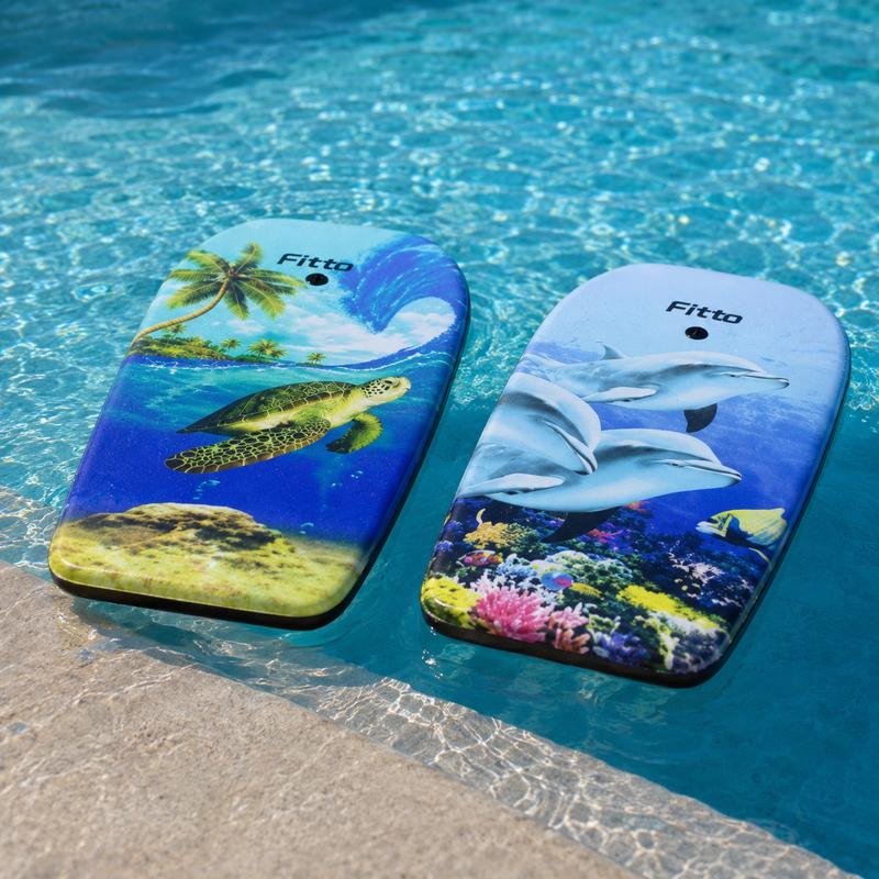 72 Pieces Surfing Boards (100 x 46 x 5 cm – Lightweight Foam Bodyboard with Double-Sided Ocean Print – Rounded Edges – Buoyant Beach Board – Mix Design)