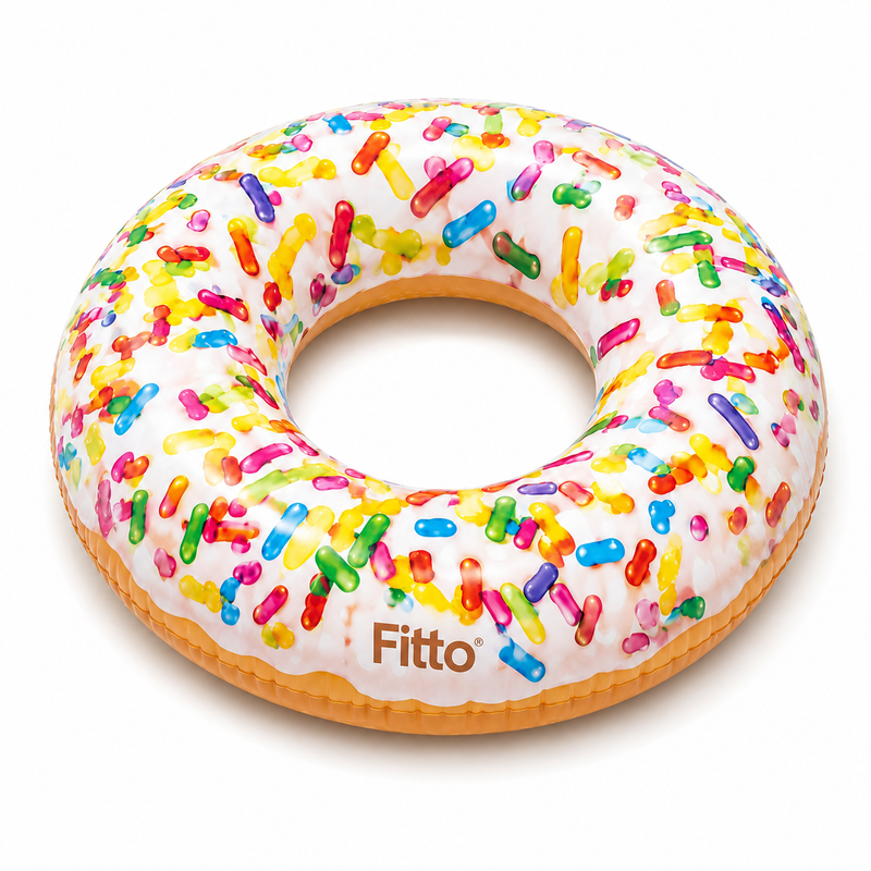 96 Pieces Sprinkle Donut Tubes (114 cm – Inflatable Swim Ring Float for Pool – Beach and Summer Outdoor Floating – Colorful Donut Design)