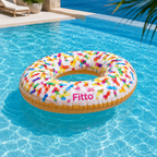 96 Pieces Sprinkle Donut Tubes (114 cm – Inflatable Swim Ring Float for Pool – Beach and Summer Outdoor Floating – Colorful Donut Design)