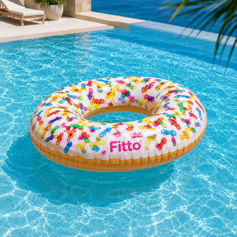 96 Pieces Sprinkle Donut Tubes (114 cm – Inflatable Swim Ring Float for Pool – Beach and Summer Outdoor Floating – Colorful Donut Design)
