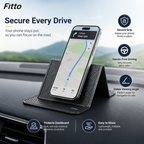 96 Pieces Car Mobile Phone Anti-Slip Mats with Foldable Dashboard Stand (Reusable Non-Slip Smartphone Holder for Hands-Free Viewing – Black)