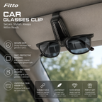 96 Pieces Car Glasses Clips for Sun Visor (One-Hand Sunglasses Holder with Soft Protective Padding and Secure Grip – Universal Vehicle Interior Accessory – Black)