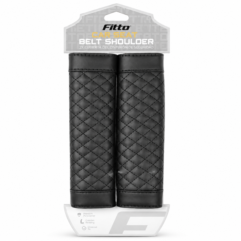 96 Pieces Car Seat Belt Shoulder Pads (Quilted Cushioned Strap Cover with Hook-and-Loop Closure for Reduced Chafing and Driving Comfort – Black)