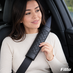 96 Pieces Car Seat Belt Shoulder Pads (Quilted Cushioned Strap Cover with Hook-and-Loop Closure for Reduced Chafing and Driving Comfort – Black)