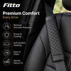 96 Pieces Car Seat Belt Shoulder Pads (Quilted Cushioned Strap Cover with Hook-and-Loop Closure for Reduced Chafing and Driving Comfort – Black)