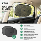120 Pieces Car Side Window Sun Shades (2-Piece 44 x 36 cm Mesh Screen Set with Suction Cups for Glare Reduction and Added Privacy – Black)
