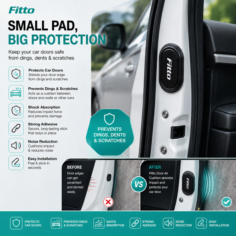 120 Pieces Car Door Air Cushions (4-Piece Self-Adhesive Anti-Collision Shock Absorbing Protector Pads for Door Edges – Universal Fit – Black)