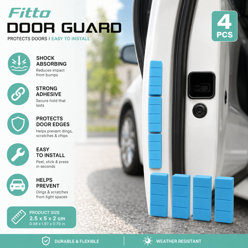 120 Pieces Car Door Guards (4-Piece 2.5 x 5 x 2 cm Self-Adhesive Shock Absorbing Door Edge Protector Set – Weather-Resistant – Blue)