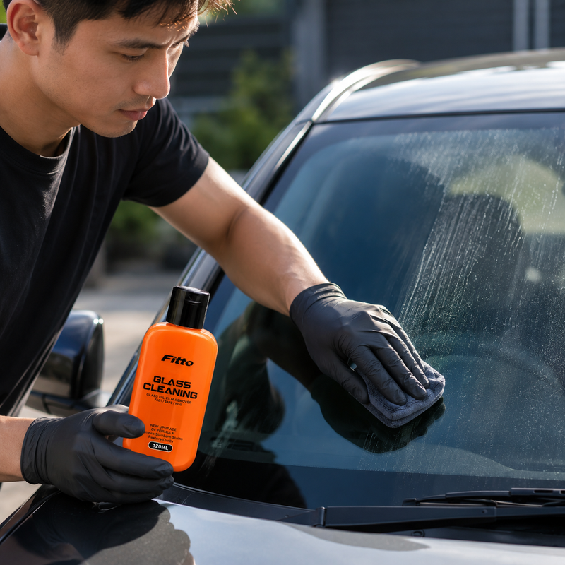 96 Pieces Glass Oil Film Removers (120 ml – Automotive Windshield and Window Cleaning Solution for Oil Film – Water Marks and Road Grime – Orange)