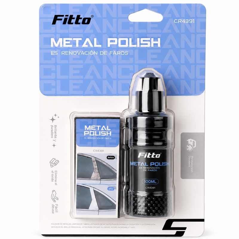 96 Pieces Metal Polish Bottles (100ml – For Chrome – Aluminium and Stainless Steel – Automotive Oxidation Remover and Shine Restorer for Exterior Trim)