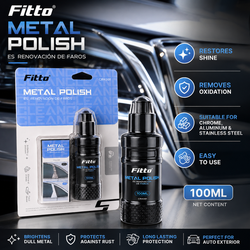 96 Pieces Metal Polish Bottles (100ml – For Chrome – Aluminium and Stainless Steel – Automotive Oxidation Remover and Shine Restorer for Exterior Trim)
