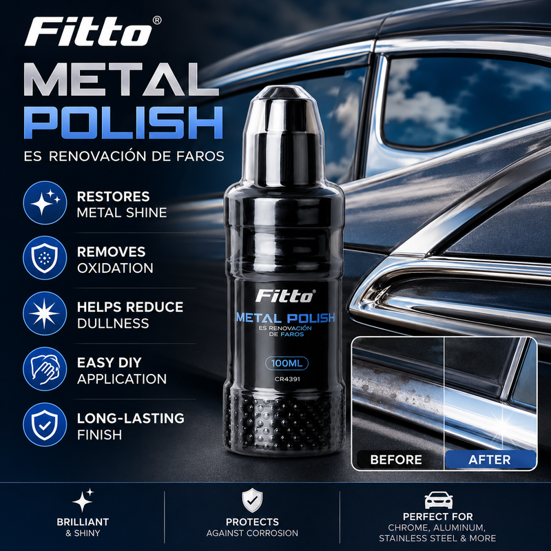 96 Pieces Metal Polish Bottles (100ml – For Chrome – Aluminium and Stainless Steel – Automotive Oxidation Remover and Shine Restorer for Exterior Trim)