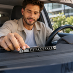 96 Pieces Temporary Parking Number Plates for Car Dashboard (Adjustable Phone Number Display with Easy-to-Read Digits – Black and Silver)
