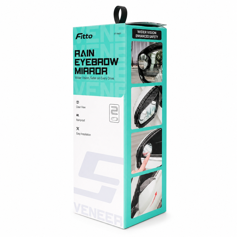 96 Pieces Car Side Mirror Rain Visors (2-Piece Eyebrow Guard Set for Reduced Water Build-Up and Improved Rear Visibility – Universal Fit – Black)
