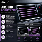 120 Pieces Car Air Vent Decorative Strips (10-Piece Clip-On Interior Trim Set – Approx. 8 cm Length x 5 mm Diameter – Purple)