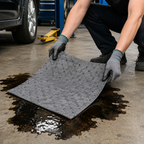 144 Pieces Oil Absorbent Pads (40 x 50 cm – Heavy-Duty Spill Control Mats for Oil – Grease and Workshop Leaks – Garage – Marine and Industrial Use – Grey)