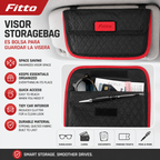 96 Pieces Car Sun Visor Organizers (Quilted Storage Bag with Multi-Purpose Pockets for Sunglasses – Cards – Documents – Tickets and Pens – Black and Red)