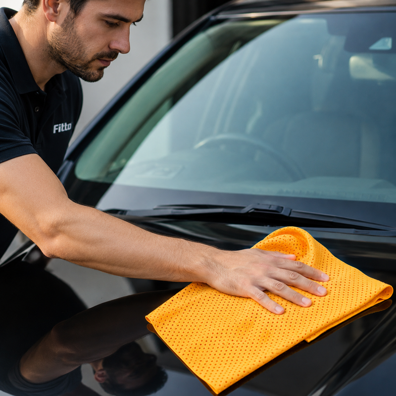 120 Pieces Synthetic Chamois Car Drying Cloths (44 x 32 cm – Super Absorbent Reusable Cleaning Towel for Vehicle Body – Glass and Interior – Yellow)