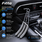120 Pieces Car Air Vent Cleaning Brushes (Reusable Microfiber Detailing Tool for Dashboard – AC Vents and Narrow Interior Spaces – Grey and Black)